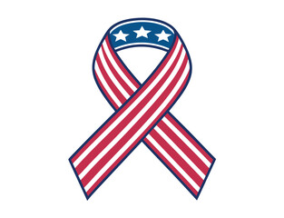 Obraz premium American flag ribbon vector graphic for patriotic events and celebrations