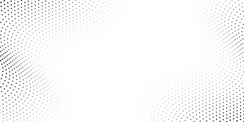 Flowing dots particles wave pattern halftone gradient curve shape isolated on white background. Vector in concept of technology, science, music