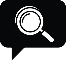 Illustrator Vector Magnifying glass inside of speech bubble silhouette