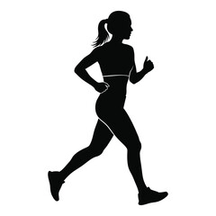 Dynamic female runner silhouette capturing motion and fitness for active lifestyles silhouette
