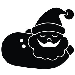 santa sleeping vector icon