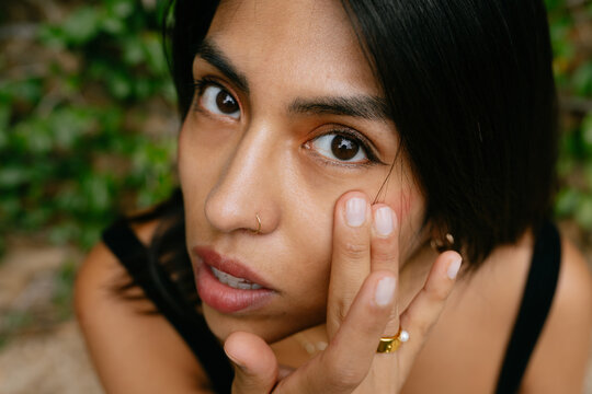 Close-Up Portrait with Natural Background
