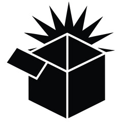 surprise exploding box vector icon