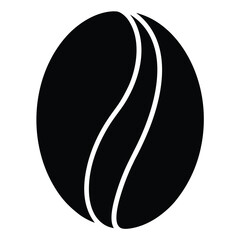coffee bean  single    simple bean silhouette  vec