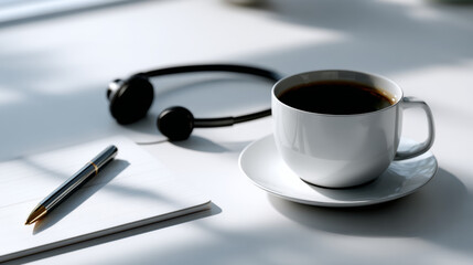 Coffee and Workspace Setup
