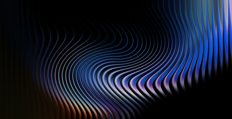 Abstract swirling lines with blue and purple light reflections