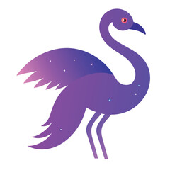 Celestial Flamingo with Glowing Star Dots