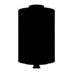 Silhouette of a water heater, black and white simple appliance drawing