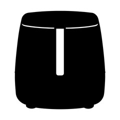Stylized black and white icon of an air fryer machine vector