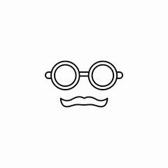 disguise glasses mustache icon sign vector