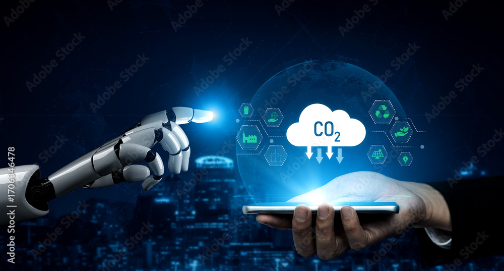 Poster ai helps manage carbon footprint by analyzing emission data, optimizing renewable energy use, and au