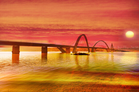 Juscelino Kubitschek Bridge or JK Bridge is a steel and concrete arch bridge across Lake Paranoa. It was designed by architect Alexandre Chan and structural engineer M&aacute;rio Vila Verde. Brasilia, Brazil