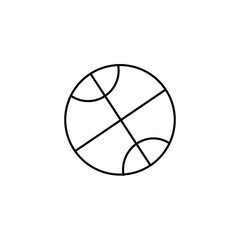 outlined basketball icon icon sign vector