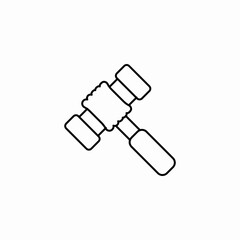 wooden judge's gavel icon sign vector
