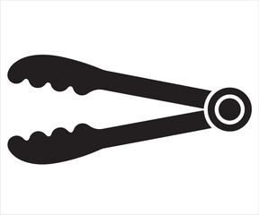 Kitchen tongs silhouette vector illustration symbolizing cooking utensil design