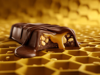Decadent Chocolate Bar with Caramel and Nuts
