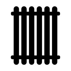 Black fence vector illustration with straight vertical slats and rounded edges