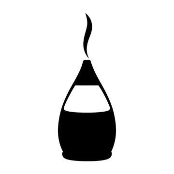 black essential oil diffuser emitting vapor clip art preview