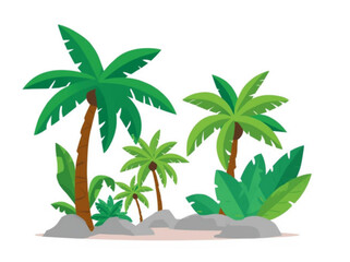 Obraz premium palm tree on white background