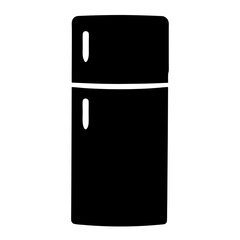 Simple black and white illustration of a two door refrigerator appliance