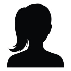 Silhouette of a woman with a ponytail profile silhouette headshot icon silhouette
