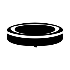 An artistic representation of a black pudding with white icing silhouette