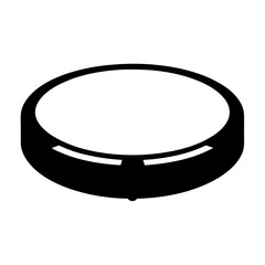 Abstract depiction of a hat or helmet with a futuristic visor design