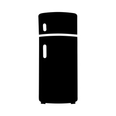 Stylized monochrome refrigerator with freezer on top and rounded shapes design