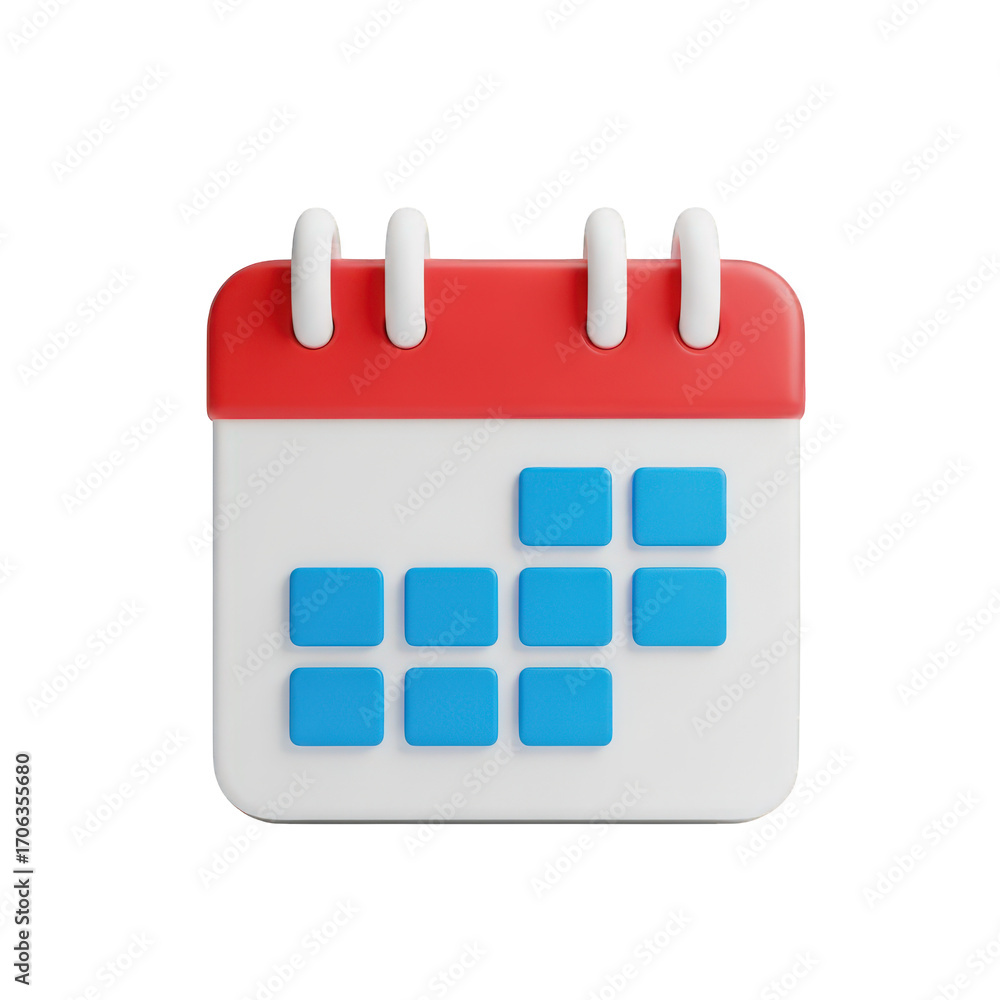 Poster stay organized and on schedule with a 3d rendered calendar icon a visual reminder of important dates