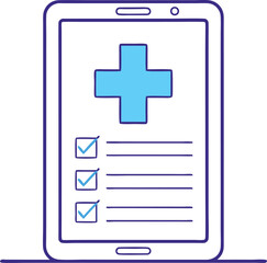 Obraz premium Digital medical checklist on tablet isolated on white background for healthcare concept