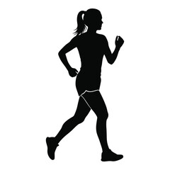 Silhouette of a woman running for fitness and athletic performance sports silhouette