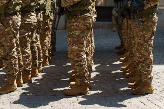 Troops in Formation at Ceremony