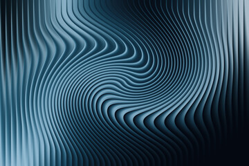 Illustration of abstract blue and purple vertical ribbed background with dark area