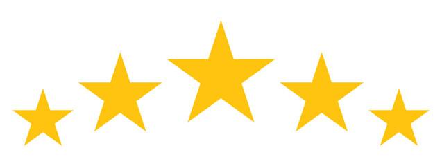 Obraz premium Five stars customer feedback concept flat icon for apps and websites. Stars quality shape design.