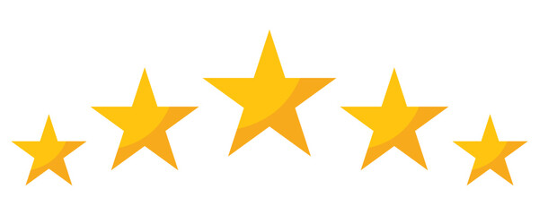 Five stars customer feedback concept flat icon for apps and websites. Stars quality shape design.