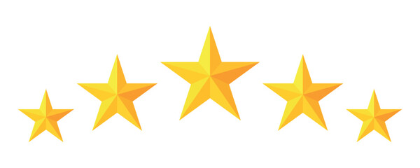 Obraz premium Five stars customer feedback concept flat icon for apps and websites. Stars quality shape design.