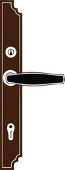 Door Handle with Lock Color Vector Design