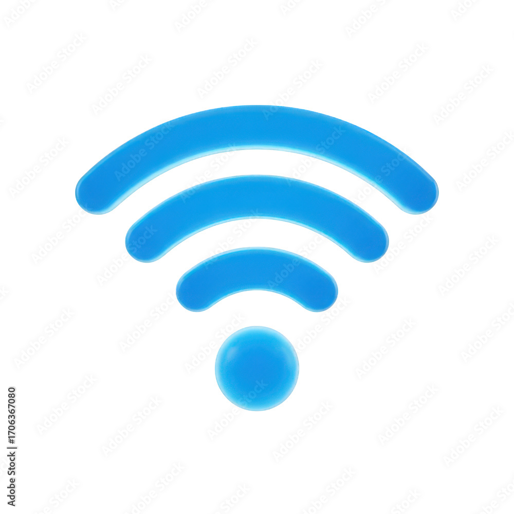 Poster wireless connectivity 3d icon on transparent background for internet access and network communicatio