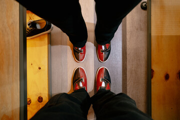 Pair of Red Bowling Shoes