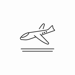 airplane taking off horizontally icon sign vector