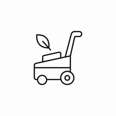 lawn mower green icon sign vector