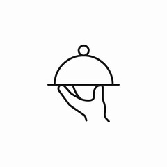 serving tray hand icon sign vector