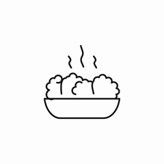 steaming food bowl icon sign vector