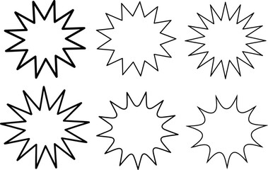 black outline starburst shapes arranged in a grid pattern.