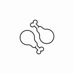 two chicken legs icon sign vector