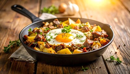 Hearty skillet breakfast dish
