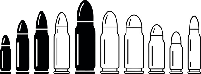 bullets on white background