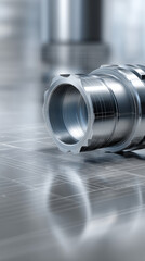 Close-Up of Stainless Steel Hydraulic Fitting with Precision Threaded Design
