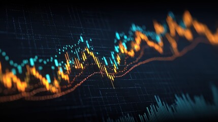 Financial market trends visualized through vibrant graphical representation showcasing data fluctuations in real time