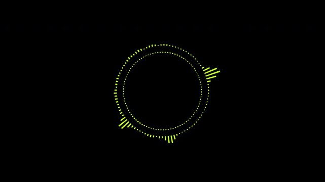 Abstract circular animation of colorful sound wave circle equalizer. Animation. Audio spectrum simulation for music, computer calculating, futuristic, ads, animation.